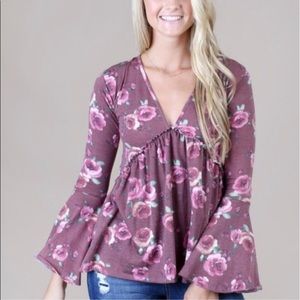 Altar’d State flowery top, long sleeve